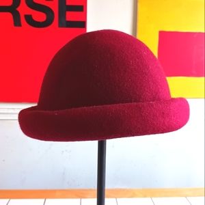 Vintage Raspberry hue bowler style hat